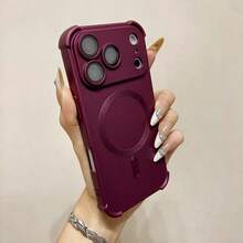 Magnetic Shockproof TPU Phone Case, Compatible With IPhone 18 Pro Max 17 16 15 14 13, Supports Wireless Charging - Cherry Red - View 7