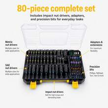 Universal 80 Units Magnetic Nut Driver Set Covering Metric & Imperial Dimensions, Socket Adapters And Compact Storage Box, Practical Tool Kit For Garage Projects And Household Repair Needs - black - View 7