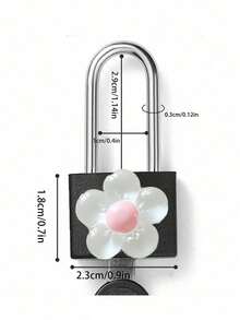 Small Luggage Padlock, Metal Key Padlock, Metal Mini Padlock With Cute Transparent Flower Decoration, 2 Keys Included, Small Combination Lock, No Assembly Required, Suitable For Luggage, Pencil Case, Backpack, Travel Accessories, School Locker, Sports Locker, Fence, Toolbox, Perfect For Graduation Season, Back To School, Teacher's Day Gift, Travel Accessory - Multicolor - View 10