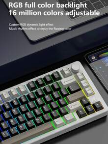ATTACK SHARK Mechanical Keyboard Finished Aluminum Case RGB Wireless Bluetooth Three-Mode Gasket Structure Hot-Swappable And Switch-Replaceable Gaming Keyboard - View 11