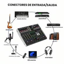 AK 8-Channel Professional Audio Mixer, 99 DSP, Bluetooth Connectivity For Mobile Phones, Built-In USB Interface, Computer Recording Capability, Compatible With 12V Car Power And 48V Phantom Power. Ideal For Live Broadcasts, Small Concerts, Etc. - US A Type Plug(110-127V) - View 9