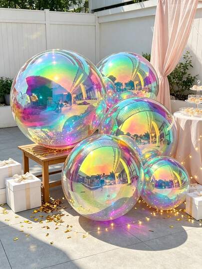1/2pcs 22"/32"/50"/60" Giant Colorful 4D Ball, Suitable For Wedding, Diwali, Engagement, New Year, Valentine's Day, Birthday Party, Anniversary