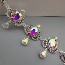30cm 라인스톤 크리스탈 체인 3.7cm 폭 - 30cm - 보기 3