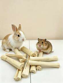 Stik Kunyah Bambu Manis, Mainan Gigit untuk Hewan Peliharaan Kecil, Cocok untuk Hamster, Kelinci, Guinea Pig, Aksesori Menggigit dan Bermain, Memangkas Gigi, Meningkatkan Nafsu Makan, Hiburan Harian, Hadiah Ulang Tahun dan Hari Raya untuk Hewan Peliharaan - View 1
