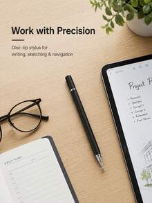 Universal 2-In-1 Touchscreen Stylus Pen, Disc Capacitive Pen With Suction Cup, Ballpoint Sketching Pen, Suitable For Phone, Tablet, Laptop - View 11