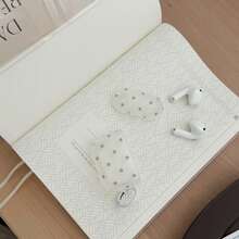 Matte White Gray Star + White Ring Earphone Case Compatible With AirPods Case 2/3/4/5/Pro/Pro2/Pro3, Anti-Drop Earphone Case, Gift, Fashion Accessory, Combining Aesthetics And Practicality - White - View 5