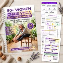 Chair Yoga Book For Women Over 50, Low Impact Knee Friendly Workout Guide To Lose Weight & Ease Back Pain - Multicolor - View 1