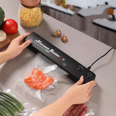 Kit de máquîna de sellado al vacio.10 bolsas selladas, para la conservación y.almacenamiento dealimentos ideal para la conservación y almacenamiento de alimentos,asicomo para cocinaPa baja temperatura al vacio, maquina de sellado al vacío automatica para alimentos