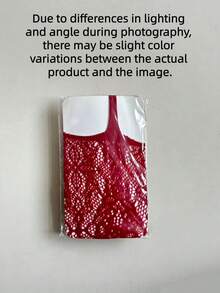 1 Pair Women's Thin Sexy Hollow-Out Fishnet Pantyhose, Versatile For Party & Daily Wear, Spring/Summer - Red - View 3