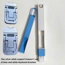 TRTY 2 cái giá đỡ tản nhiệt laptop nhựa gấp gọn trong suốt, kèm chổi vệ sinh bàn phím, giá nâng chiều cao laptop công thái học di động chống trượt, phù hợp cho mọi laptop, bàn phím, máy tính, phụ kiện bàn làm việc văn phòng đa năng - Xem 15