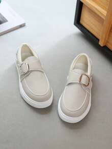 1 Pasang Sepatu Flat Anak Perempuan Bersol Lembut, Modis, Serbaguna, Anti Selip, Sepatu Sneaker untuk Aktivitas Luar Ruangan, Cocok untuk Anak Usia Sedang hingga Besar - Grey - View 4