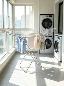 1‑Piece Clothes Drying Rack With Multi‑Hanger Positions. It Can Dry Clothes And Towels. It Saves Space For Storage And Works Both Indoors And On Balconies, Offering Easy And Convenient Home Drying. - A - View 3