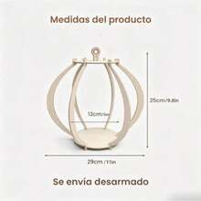 1pc Wooden Lantern Decorative Empty Frame, Ins Style Candle Holder Aromatherapy Tray, Wedding Bridal Room Dining Table Living Room Desktop Atmosphere Decor Ornament, Holiday Photo Backdrop Prop, Centerpiece Decoration (Candles And Flowers Not Included) - View 7