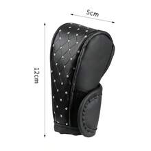 Luxury Diamond‑Studded Car Gear Shift Knob Cover Handbrake Sleeve, PU Leather Auto Gear Lever Protection Cover, Universal Fit Most Vehicles, Stylish Car Interior Modification Accessories - A - View 5