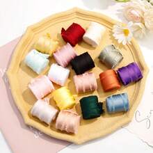 1 Roll Silk Satin Frayed Edge Ribbon For Crafts, Wedding Invitation Decoration, Gift Wrapping 1.5inch X 4.5m - View 6
