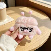 2026 New Plush Earphone Case Funny Glasses Monster TPU Soft Shell Protective Cover Compatible With Apple 1/2/3/4/Pro 2/3 - Pink - View 1