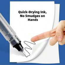 10pcs Direct Liquid Quick-Dry Ballpoint Pens, 0.5mm Black, Blue, Red, Student Exam Practice Homework Neutral Pens, School Office Writing Stationery, Direct Liquid Quick-Dry Neutral Pen Set, Smooth Writing Without Ink Interruption. Large Capacity Ink Cartridge Design, Quick-Dry Ink No Smudging, No Bleeding Through Paper. Round Barrel Comfortable Grip, 14cm Portable Size, Back To School Season Recommended, Back To School Season Recommended, Practice Pen, Signature Pen - Multicolor - View 4