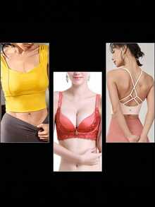4pcs Plus Size Women's Triangle Bra Pads, Seamless Sponge Pads, Suitable For Sports And Multi-Function Bras, Comfortable Lingerie Padding Accessories - Beige - View 8