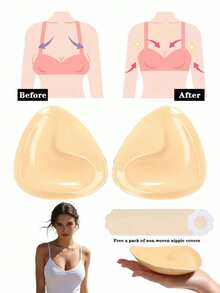 Elegant Reusable Foam Breast Pads - Soft Shaping Pads, Suitable For Bikini Tops And Beachwear, Beach Essentials, Beach Accessories, Pool Floats - A - View 8