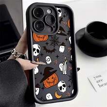 Halloween Pumpkin Ghost Silicone Phone Case For IPhone 16 15 14 13 12 11 Pro Max 17 Air Plus Soft Cover 0ZWO - 米白色 - 查看 2