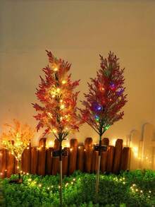 Solar Powered Pine Tree LED Light, Realistic Garden Decoration, Semi-Buried Lawn Light With Switch Control, Perfect For Decorating Garden, Pathway, Patio, Porch And Lawn, Also Great For Halloween And Christmas Holiday Decoration - Pine Tree Ground Stake Light - View 10