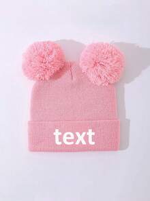 1pc Personlized Knit Hat With Pom Pom,Baby Boy Girl,Minimalist Style Winter Knitted Thick Warm Hats,Suitable For Outdoor Activities And Daily Commute - Multicolor - View 16