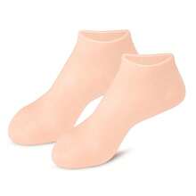 1/2pairs Reusable Silicone Foot Mask Set. Waterproof, Moisture-Locking, Soft Elastic And Breathable. Suitable For Home Oil Care To Improve Rough Skin And Dry Lines, Ideal Winter Skincare Tool For Men And Women. - Multicolor - View 11