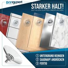 DIYexpert® 20 x ventouses Ø 40 mm avec filetage M4x10mm avec écrous moletés transparent - Fabriqué en Allemagne - moderne - Voir 3