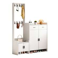 Hall Tree White With Storage With Drawers With Doors Made Of Wood For Entryway And Hallway - 白色 - 查看 8