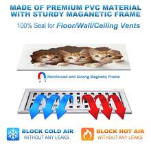 4PCS, 2D Flat Magnetic Vent Cover, Three Cats Peeking Through Holes Creative Sticker Pattern, 5.5*12IN, Suitable For Floor, Wall, Ceiling Vents, Home Decor - Multicolor - View 4