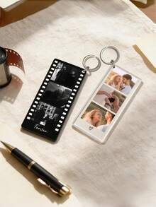 1pc Personalized Photo Keychain, Customized Acrylic Couple Keychain, Anniversary Gift For Boyfriend/Girlfriend - Multicolor - View 3