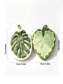 1件/2件 綠色龜背葉掛式手巾，創意加厚吸水清潔布，珊瑚絨，適用於浴室、廚房、居家使用 - 彩色 - 查看 6