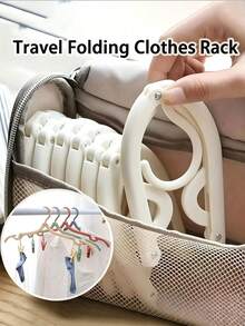 10/8/6/5/3/1pc Portable Foldable Clothes Hanger Without Clips, Folding Drying Rack, Anti-Slip Design, Suitable For Retail Stores And Cruise Ships, Random Color - View 8