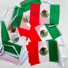 20/30pcs Mexican Bunting Flags, Small Mexican Pennants, 5.5x8.2 Inches, Durable Polyester, Suitable For Events, Parties, Commercial, Sports, Holidays, Patriotic Events, September 16th Mexican Independence Day Decoration, Sports Bars - A - View 6