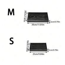 1pc/2pcs Wooden Serving Tray Set, Rectangular Wood Decor Tray For Kitchen Dining Table, Coffee Table, Countertop, Breakfast Tea Snack Platter, Bathroom Vanity Perfume Cosmetic Storage Organizer Tray - Black - View 14
