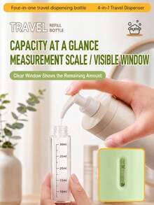 1pc Portable 4-In-1 Travel Toiletry Set, Includes 4 X 30ml Refillable Dispenser Bottles And Portable Shampoo/Lotion Storage Box, Suitable For Vacation And Business Trips - View 5