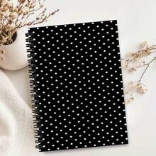 1pc A5 Size Minimalist Polka Dot Notebook, Fresh Dot Cover, Simple Inner Pages, Student Writing Office Record Diary, Portable Notebook - A5 lined - View 3