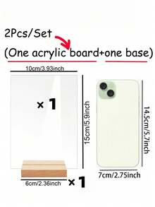 20pcs/Set Transparent PMMA Table Signs With Wooden Base, DIY Wedding, Party, Event Decor - Can Be Used As Party Table Number Signs, Menu Boards, Seat Cards - Wooden Base With Acrylic Plate, Indoor And Outdoor Use, Multi-Functional Decoration - Transparent-rectangular - View 14