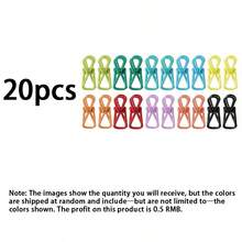 20pcs Multi-Function Snack Sealing Clips - PVC Coated Steel Clips, Suitable For Sealing Food Packaging, Potato Chip Bags And Fixing Clothes, Documents Etc. (Random Color) Suitable For Home Storage, Home Decor, Room Arrangement, Also Essential For Travel And Back To School. (2/10/20pcs Optional) - Multicolor - View 14