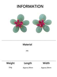 1 Pair Contrast Color Rice Bead Bubble Flower Stud Earrings, Vintage Niche Exaggerated Vacation Style Ear Jewelry - Bubble Flower Earrings - View 7