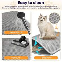 Keset Pasir Kucing Dua Lapis Bentuk Sarang Lebah, Bahan EVA - Tahan Urine, Tahan Air, Mudah Dibersihkan, Dapat Dicuci, Mengontrol Penyebaran Pasir, Pengelolaan Kotoran Hewan Peliharaan, Produk Hewan Peliharaan Tahan Lama - MultiWarna - View 5