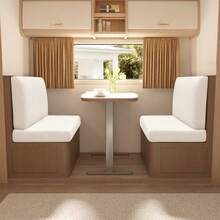 2 piezas/Set(Funda de asiento+Funda de respaldo) Funda de banco de unicolor para caravana, cojines de comedor de RV suaves y elásticos, fundas de polar de felpa elástica para asientos de sofá de restaurante - Multicolor - Ver 15