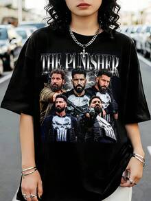 The Punisher One Last Kill T Shirt, Frank Castle Tee,  Super Heroes - 黑色 - 查看 1