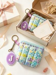 Double Layer Personalized Keychain, Customizable Initial, Fashion Travel Bag Charm, Suitable For Graduation, Back To School And Holiday Gifts - Multicolor - View 3