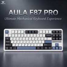 AULA F87 Pro Wireless Mechanical Gaming Keyboard, Gasket Structure, Tri-Mode Connect, 8000mAh Battery, Mahjong Sound, Full-Key Hot-Swap, PBT Keycaps, 87-Key Compact, RGB Backlit, N-Key Rollover, Suitable For Esports And Office Use. - View 3
