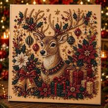 Set Lukisan Berlian Natal 2D Berbentuk Khusus, Hiasan Dinding Mutiara Rhinestone, Lonceng Natal, Rumah Kue Jahe, Kaus Kaki Rusa, Pola Pohon, Dekorasi Kanvas Cocok Untuk Ruang Tamu, Kamar Tidur, Hadiah Liburan - A - View 5
