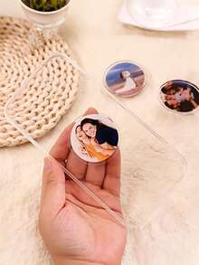 Custom Round Photo Phone Stand, Personalized Graduation Portrait Picture Folding Phone Holder, Rotatable And Height Adjustable, Customized Memory Photo Phone Accessory, Universal Portable Round Phone Stand For Smartphones - Multicolor - View 7