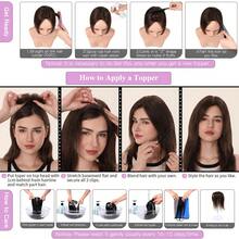 10 Inch Human Hair Topper For Women, 9x11cm Handmade Hair Topper With Non-Slip Clips, Natural Looking Crown Hairpiece For Thinning Hair - Multicolor - View 5