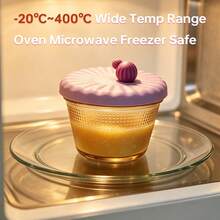 1pc High Borosilicate Glass Baby Food Storage Box, Glass Body Heat Resistant Up To 400℃, Equipped With Soft Silicone Lid, Multi-Functional Food Storage Box, Dry Fruit Snack Airtight Storage, Soft Silicone Lid, Leak-Proof When - Purple - View 8