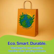50pcs Kraft Paper Gift Bags With Handles, Handheld Party Favor Bags, Suitable For Weddings, Birthdays, Christenings, Gender Reveals, Engagements, Graduations, Housewarmings And Other Occasions, Multi-Functional Retail And Shopping Packaging Bags, 10/50/100pc - View 9